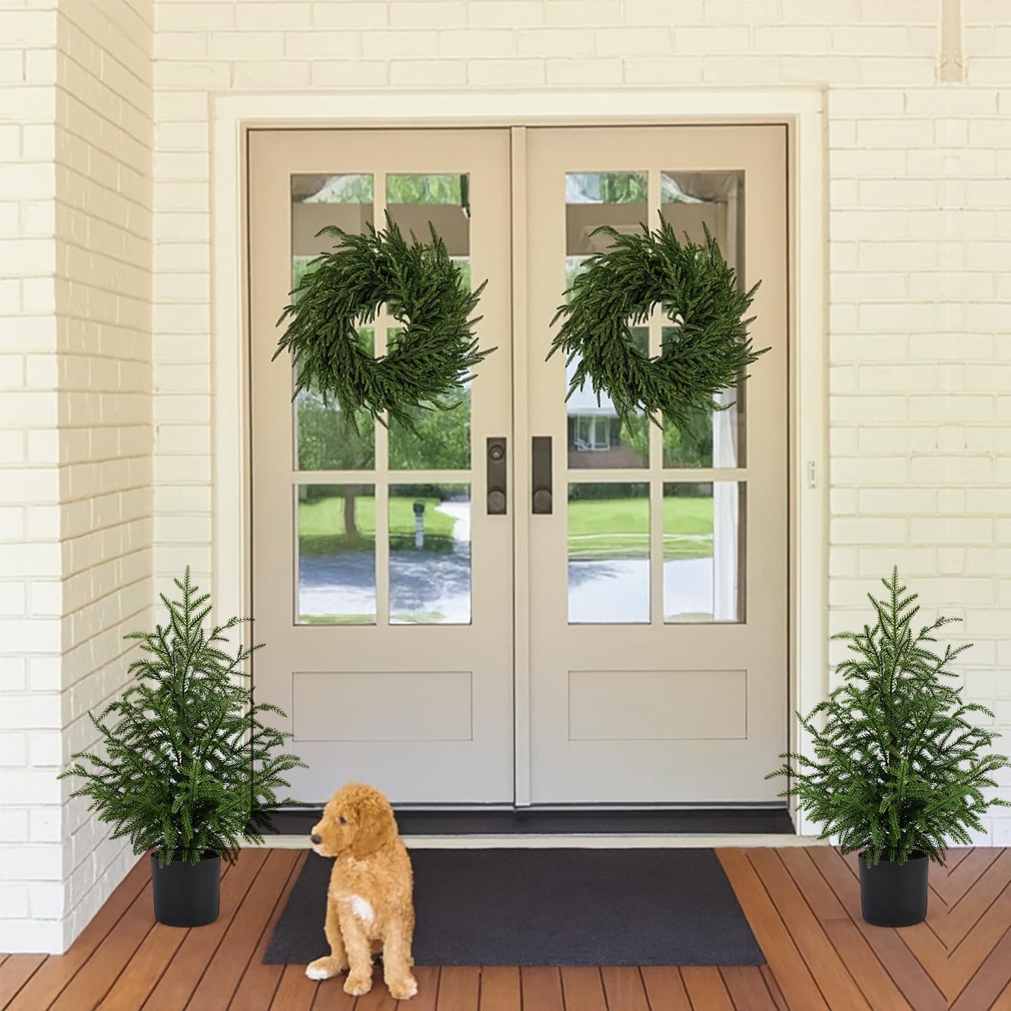 🎄Real Touch Norfolk Pine Topiary Tree - MINI CHRISTMAS TREE